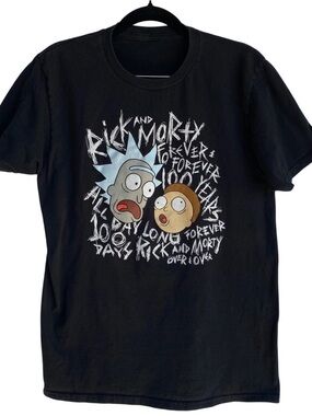 Ripple Junction Black Rick and Morty Graphic Tee